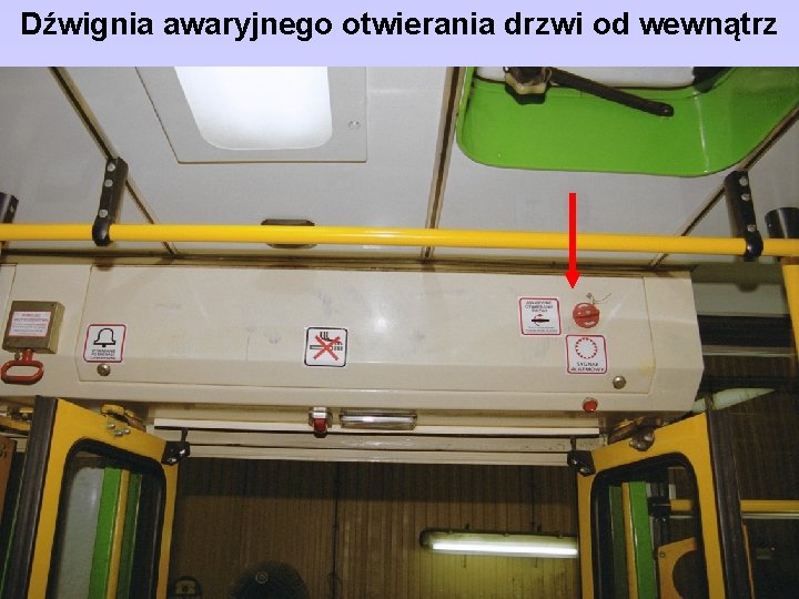 Dźwignia awaryjnego otwierania drzwi od wewnątrz 