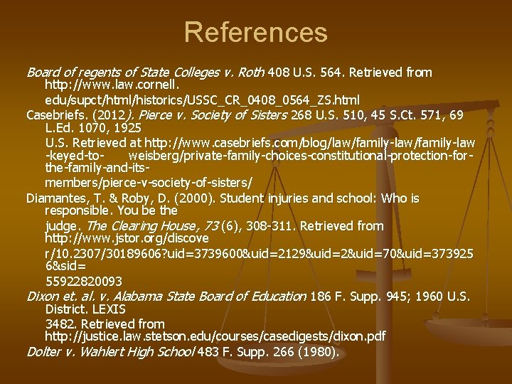 References Board of regents of State Colleges v. Roth 408 U. S. 564. Retrieved