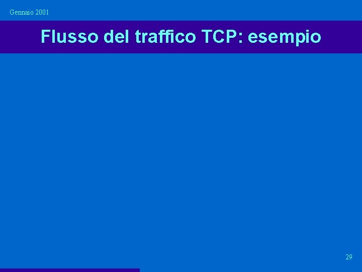 Gennaio 2001 Flusso del traffico TCP: esempio 29 