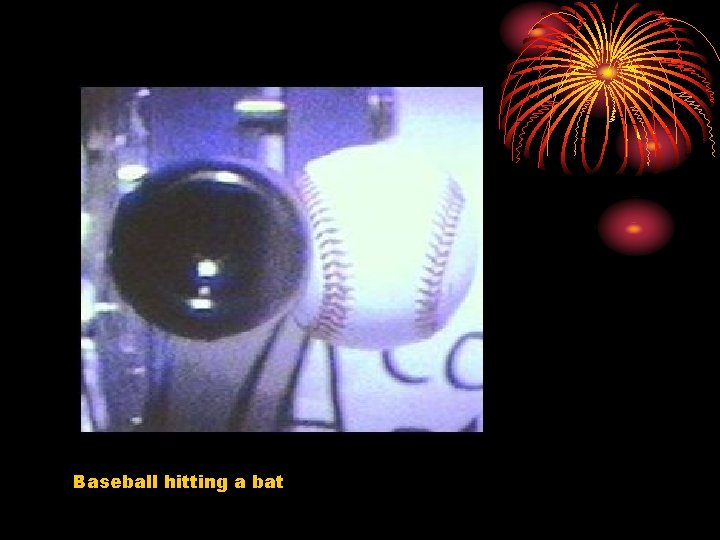 Baseball hitting a bat 