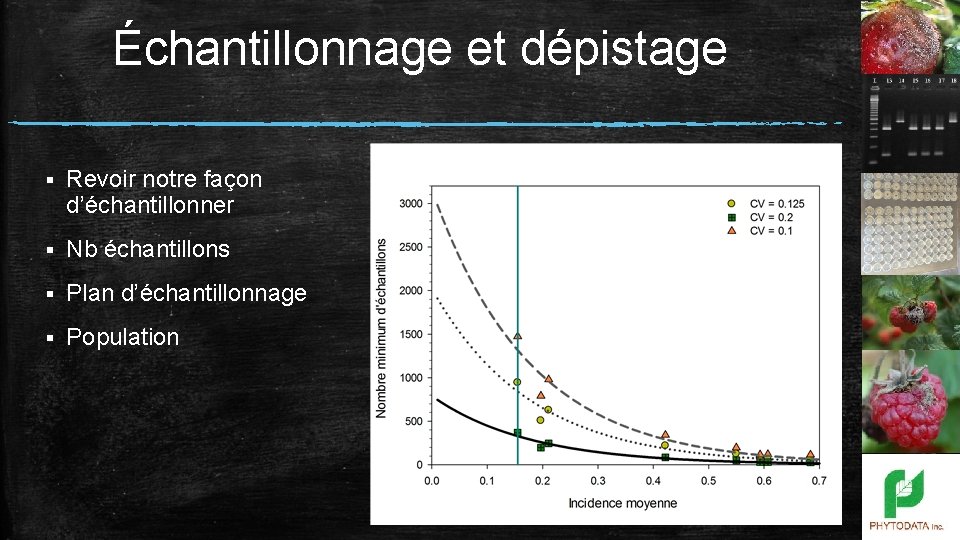 Échantillonnage et dépistage § Revoir notre façon d’échantillonner § Nb échantillons § Plan d’échantillonnage