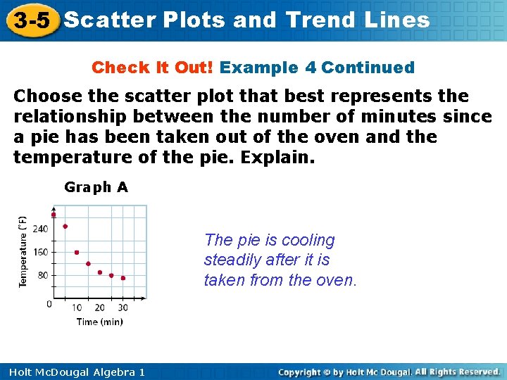 3 -5 Scatter Plots and Trend Lines Check It Out! Example 4 Continued Choose