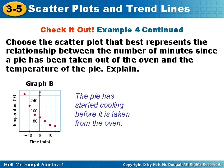 3 -5 Scatter Plots and Trend Lines Check It Out! Example 4 Continued Choose