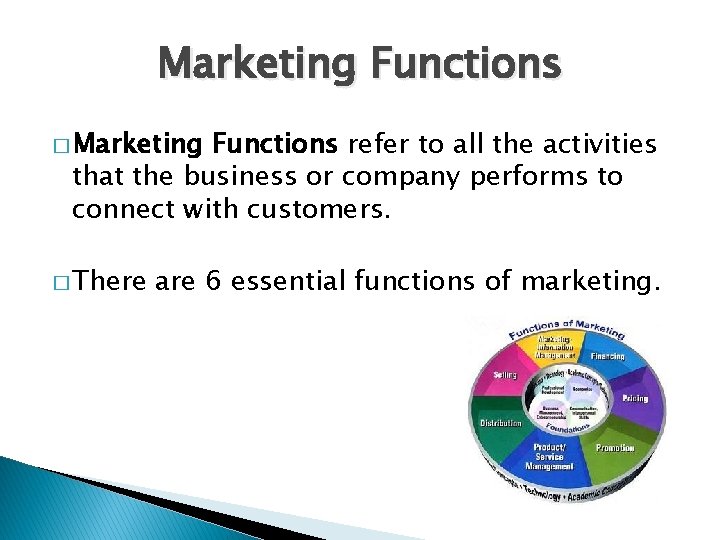 Marketing Function Process Marketing Functions Introduction to Business Marketing Review from