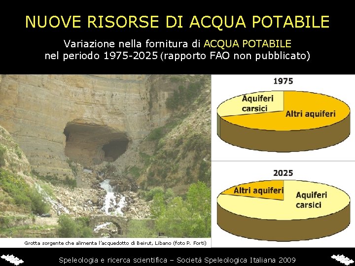 NUOVE RISORSE DI ACQUA POTABILE Variazione nella fornitura di ACQUA POTABILE nel periodo 1975