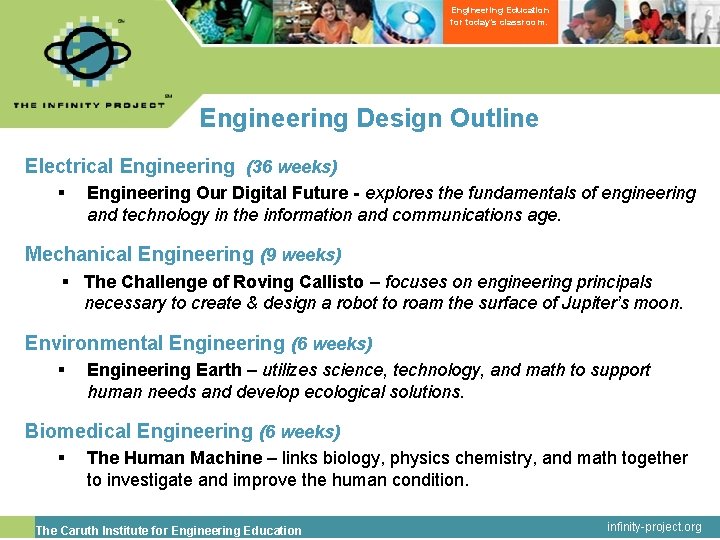 Engineering Education for today’s classroom. Engineering Design Outline Electrical Engineering (36 weeks) § Engineering