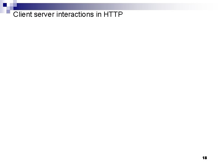 Client server interactions in HTTP 18 