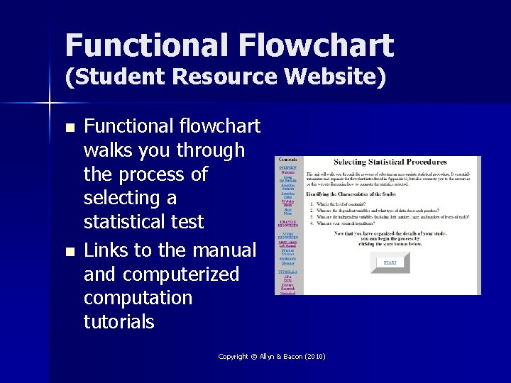 Functional Flowchart (Student Resource Website) n n Functional flowchart walks you through the process