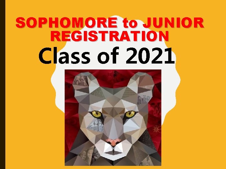 SOPHOMORE to JUNIOR REGISTRATION Class of 2021 