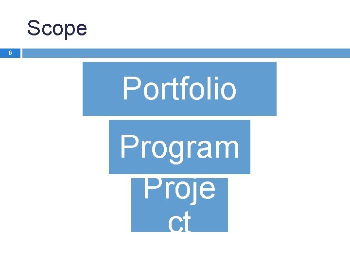 Scope 6 Portfolio Program Proje ct 