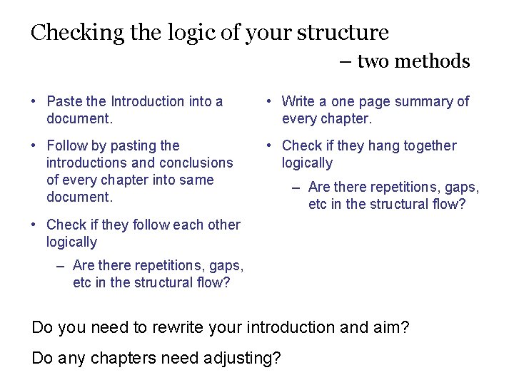 Regulating And Structuring Discussions Structuring your Discussion Dr Cheryl Lange Common thesis