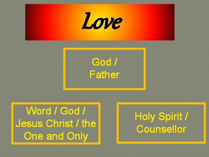 Love God / Father Word / God / Jesus Christ / the One and