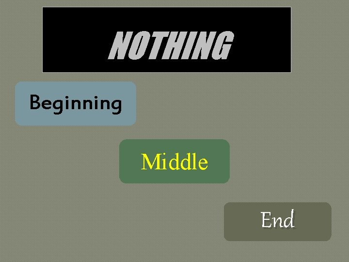 NOTHING Beginning Middle End 