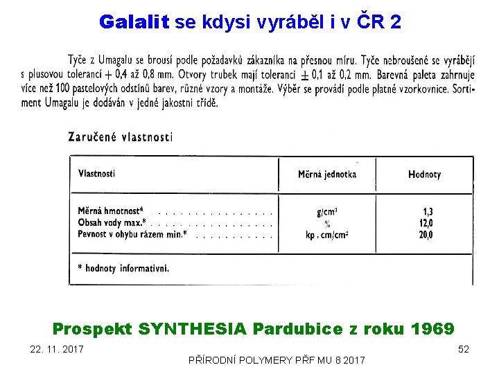 Galalit se kdysi vyráběl i v ČR 2 Prospekt SYNTHESIA Pardubice z roku 1969