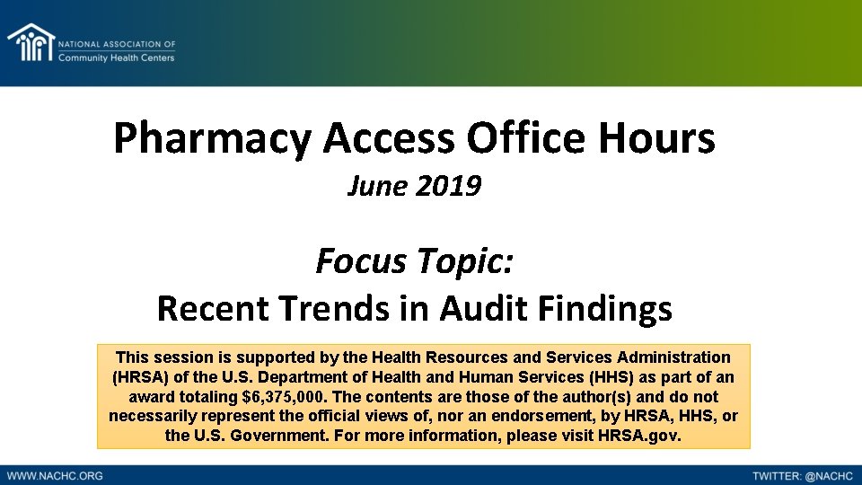 Pharmacy Access Office Hours June 2019 Pharmacy Access Office Hours Focus Topic: Recent Trends