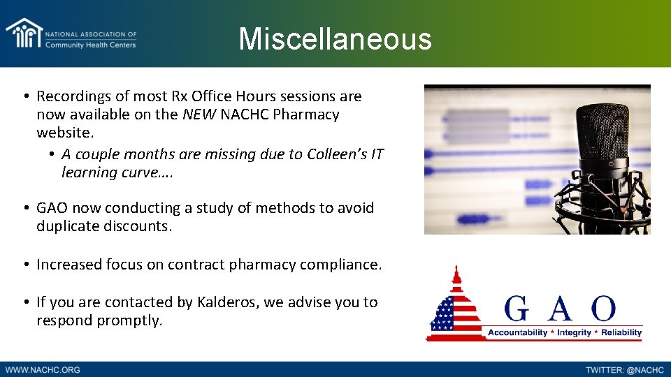 Miscellaneous • Recordings of most Rx Office Hours sessions are now available on the