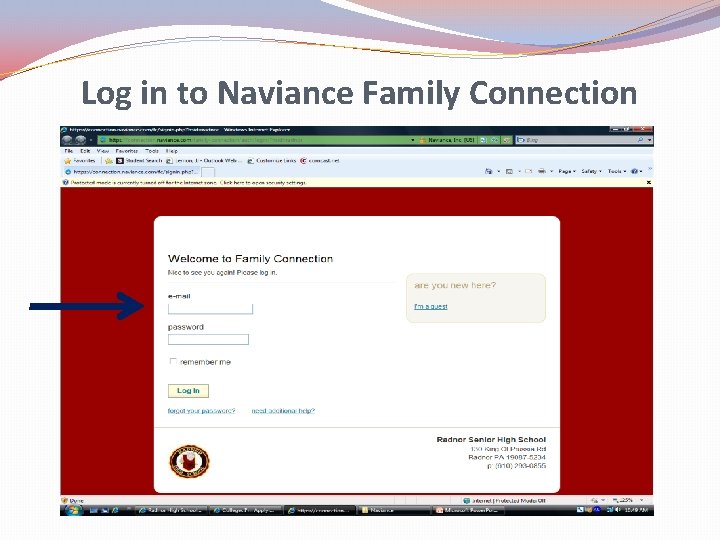 Log in to Naviance Family Connection 