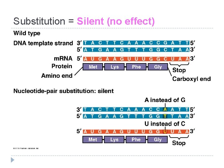Substitution = Silent (no effect) 