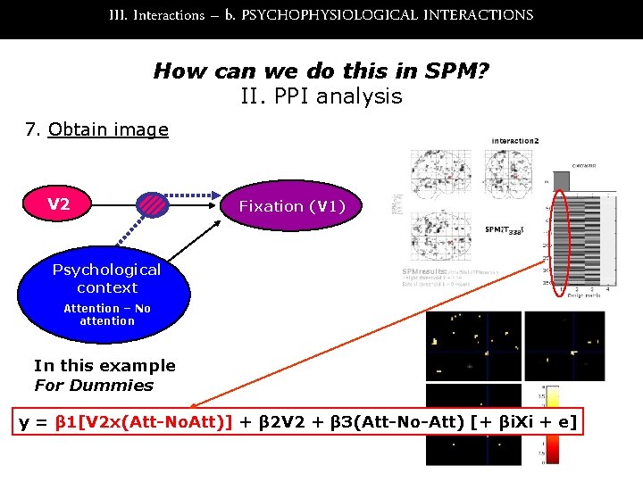 III. Interactions – b. PSYCHOPHYSIOLOGICAL INTERACTIONS How can we do this in SPM? II.