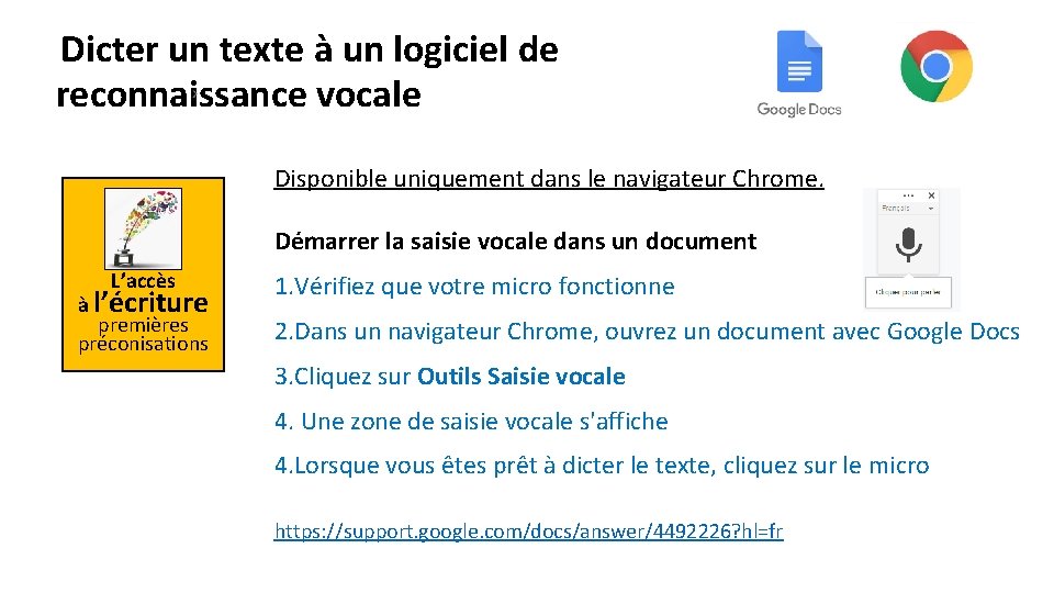 Dicter un texte à un logiciel de reconnaissance vocale Disponible uniquement dans le navigateur