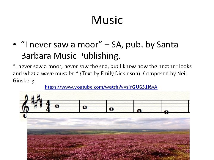 Music • “I never saw a moor” – SA, pub. by Santa Barbara Music