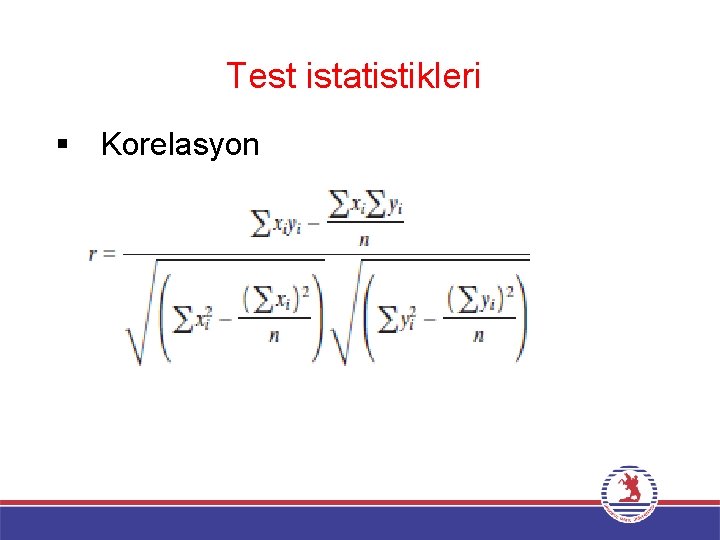 Test istatistikleri § Korelasyon 