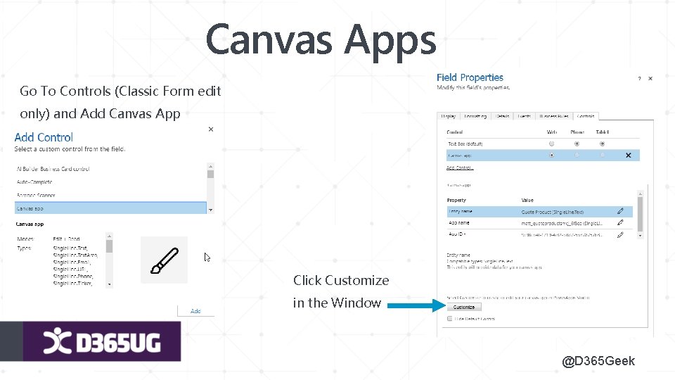 Canvas Apps Go To Controls (Classic Form edit only) and Add Canvas App Click