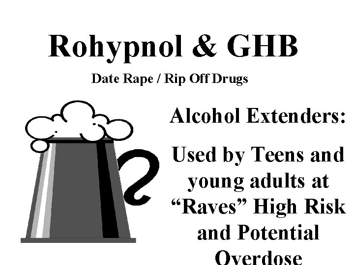 Rohypnol & GHB Date Rape / Rip Off Drugs Alcohol Extenders: Used by Teens