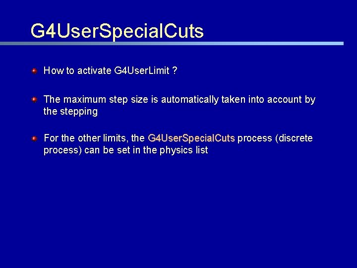 G 4 User. Special. Cuts How to activate G 4 User. Limit ? The