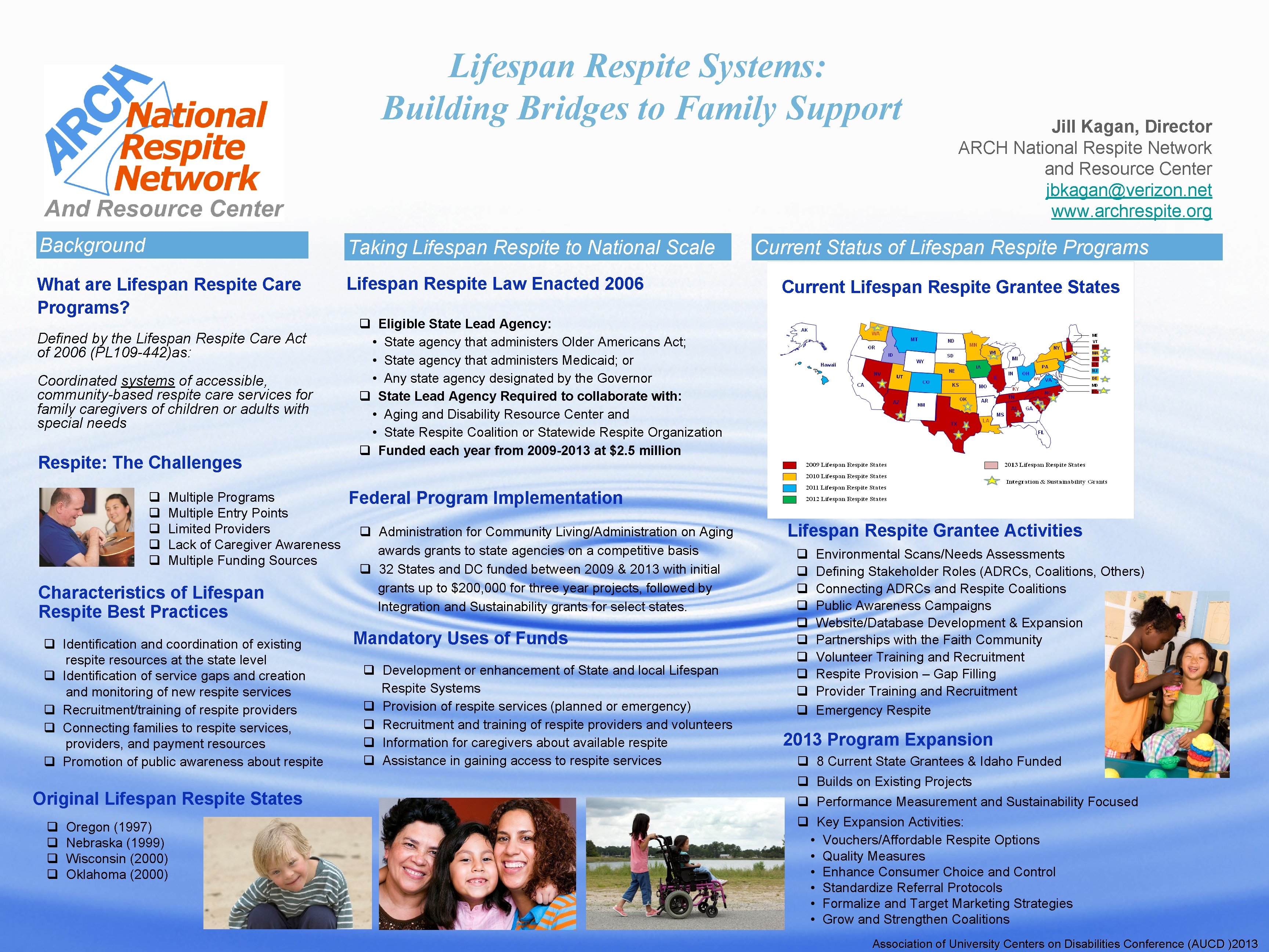 Lifespan Respite Systems: Building Bridges to Family Support Background Taking Lifespan Respite to National