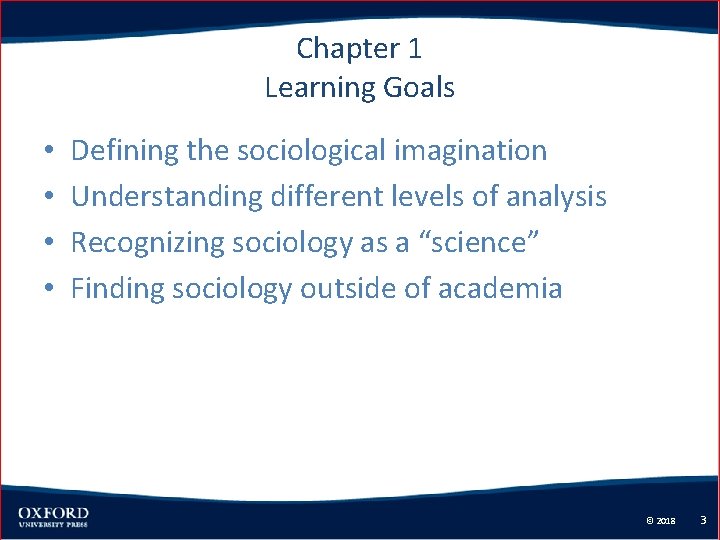 Chapter 1 Learning Goals • • Defining the sociological imagination Understanding different levels of