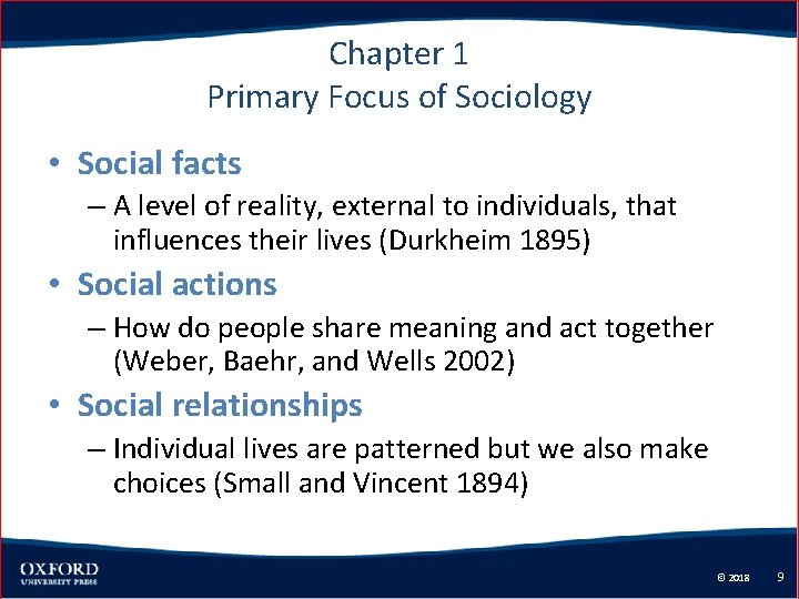 Chapter 1 Primary Focus of Sociology • Social facts – A level of reality,