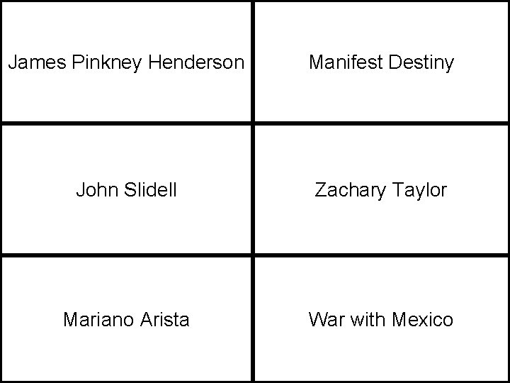 James Pinkney Henderson Manifest Destiny John Slidell Zachary Taylor Mariano Arista War with Mexico