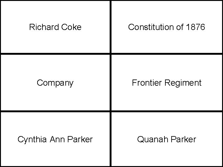 Richard Coke Constitution of 1876 Company Frontier Regiment Cynthia Ann Parker Quanah Parker 