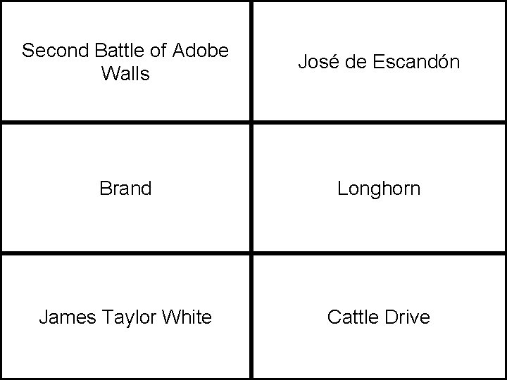 Second Battle of Adobe Walls José de Escandón Brand Longhorn James Taylor White Cattle