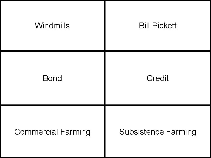 Windmills Bill Pickett Bond Credit Commercial Farming Subsistence Farming 