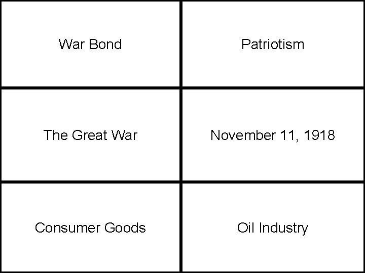War Bond Patriotism The Great War November 11, 1918 Consumer Goods Oil Industry 