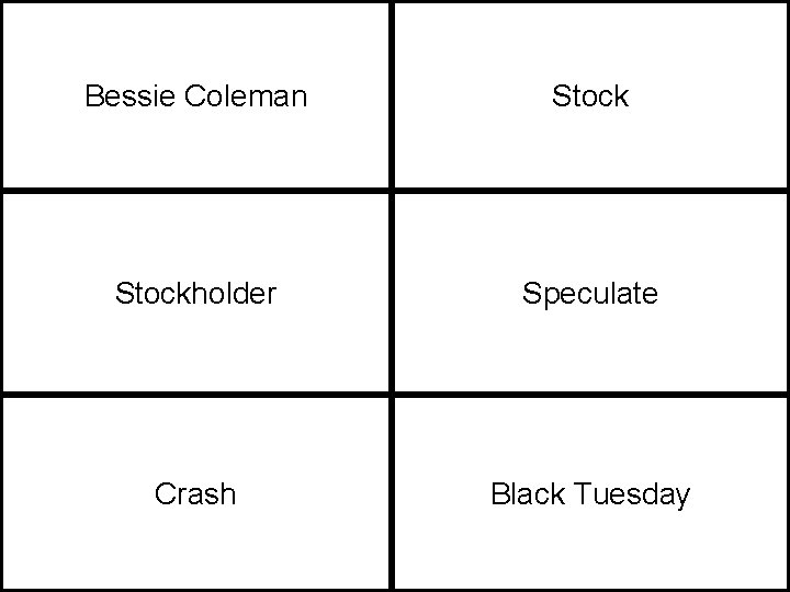 Bessie Coleman Stockholder Speculate Crash Black Tuesday 