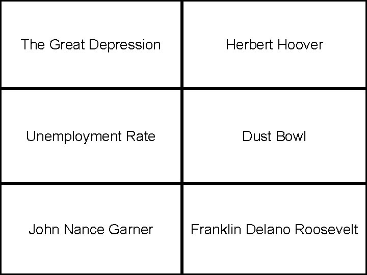 The Great Depression Herbert Hoover Unemployment Rate Dust Bowl John Nance Garner Franklin Delano