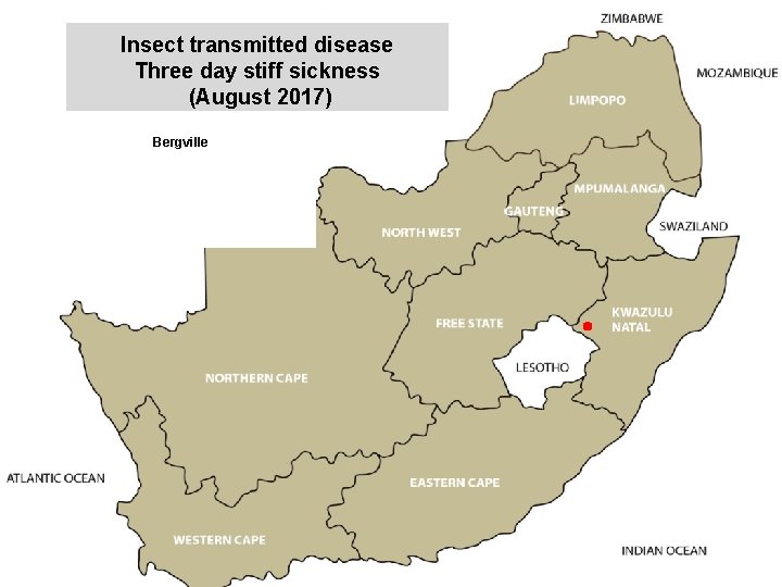 Insect transmitted disease Three day stiff sickness (August 2017) kjkjnmn Bergville 