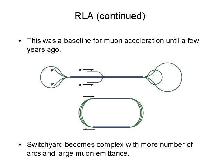 RLA (continued) • This was a baseline for muon acceleration until a few years