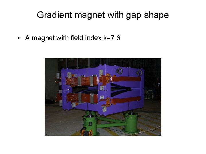 Gradient magnet with gap shape • A magnet with field index k=7. 6 