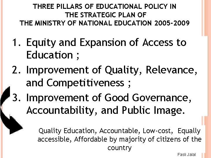 THREE PILLARS OF EDUCATIONAL POLICY IN THE STRATEGIC PLAN OF THE MINISTRY OF NATIONAL