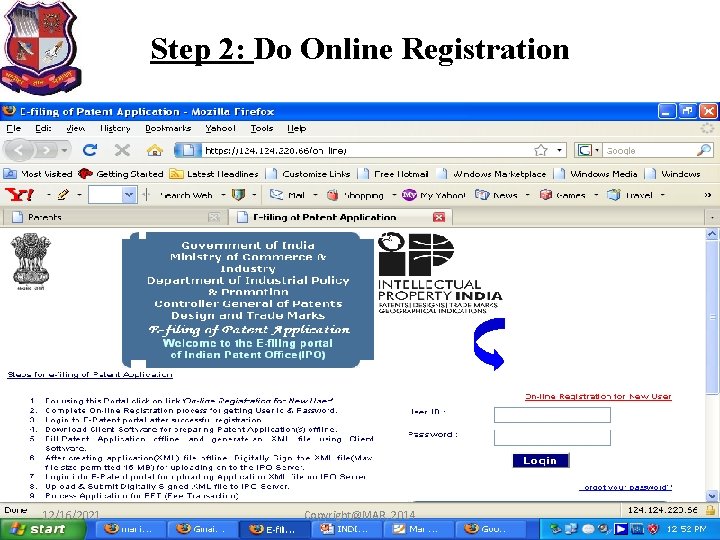 Step 2: Do Online Registration 12/16/2021 Copyright@MAR, 2014 74 