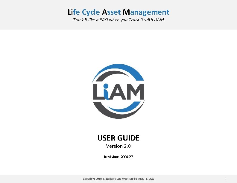 Life Cycle Asset Management Track it like a