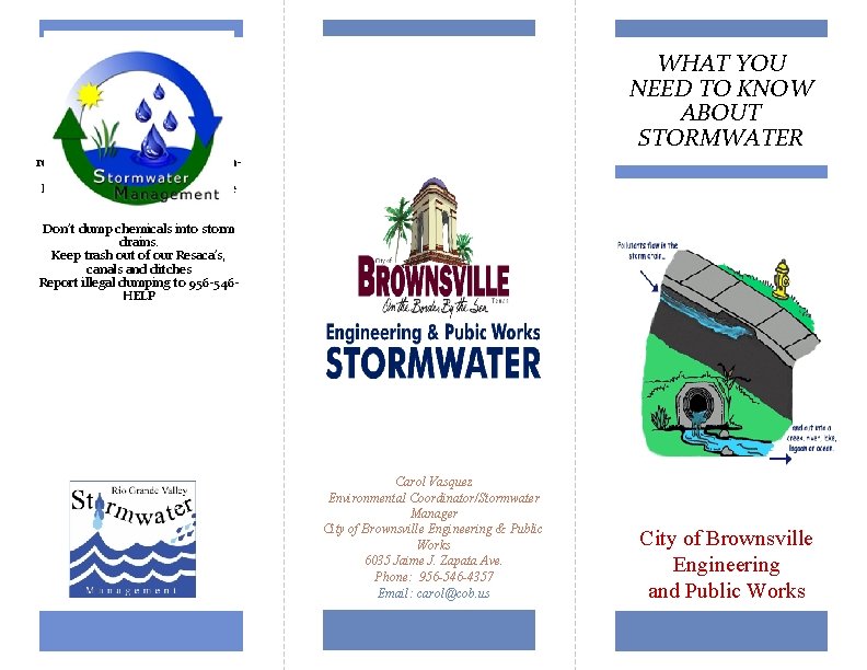 WHAT YOU NEED TO KNOW ABOUT STORMWATER Clean