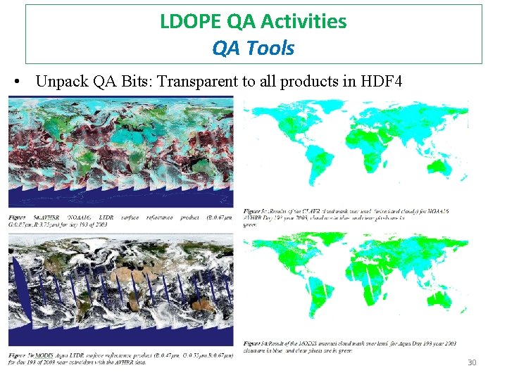LDOPE QA Activities QA Tools • Unpack QA Bits: Transparent to all products in
