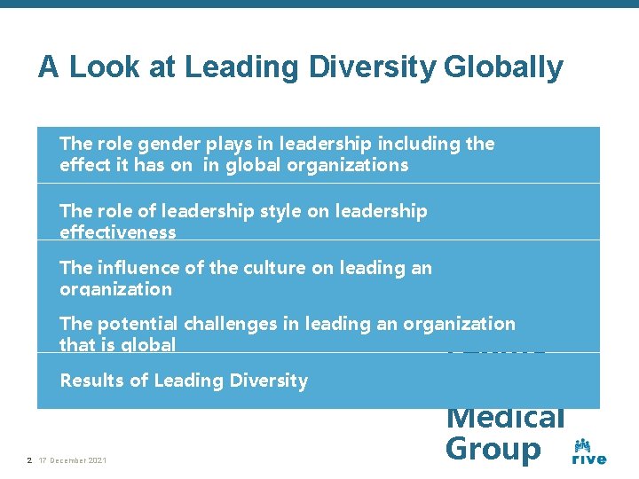 A Look at Leading Diversity Globally The role gender plays in leadership including the