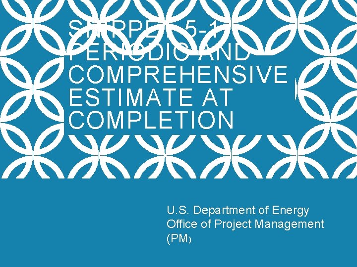 SNIPPET 5 -1: PERIODIC AND COMPREHENSIVE ESTIMATE AT COMPLETION U. S. Department of Energy SNIPPET 5 -1: PERIODIC AND COMPREHENSIVE ESTIMATE AT COMPLETION U. S. Department of Energy