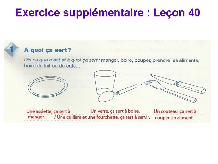 Exercice supplémentaire : Leçon 40 